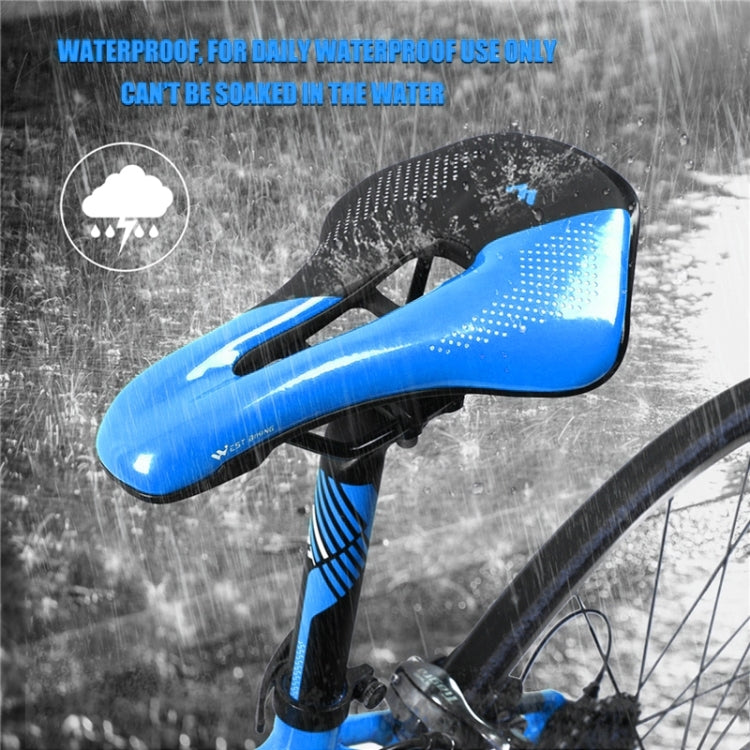 WEST BIKING Cycling Seat Hollow Breathable Comfortable Saddle Riding Equipment(Black Blue) - Outdoor & Sports by WEST BIKING | Online Shopping UK | buy2fix