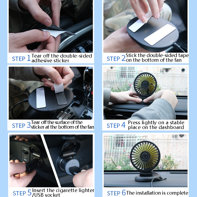 F409 Car Fan General Car Shaking Head Fan(USB Interface 5V) - Heating & Fans by buy2fix | Online Shopping UK | buy2fix