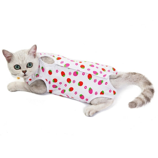 Female Cat Breathable And Anti-Licking Sterilization Clothing, Size: S(Strawberry) - Home & Garden by buy2fix | Online Shopping UK | buy2fix