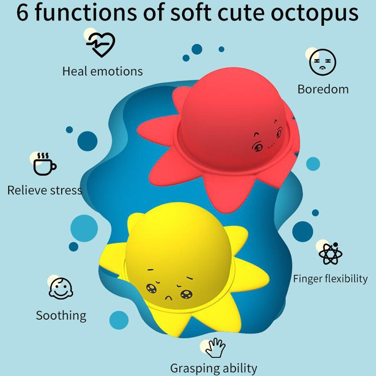 Double Expression Flip Dolls Octopus Silicone Unzip Toys, Height: 4.9cm(Yellow) - Squeeze Toys by buy2fix | Online Shopping UK | buy2fix