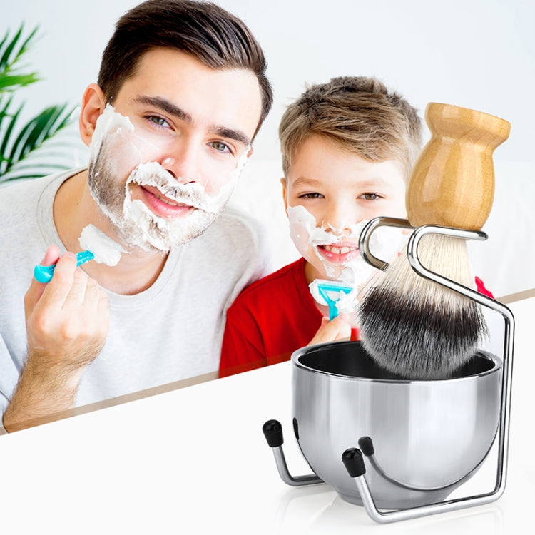 B3004 3 Pcs/Set Men Styling Tools Nylon Beard Brush Rack Foam Bowl(3 Pcs/Set) - Hair Trimmer by buy2fix | Online Shopping UK | buy2fix