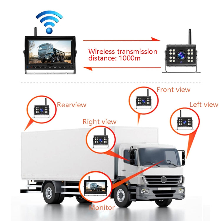 7 Inch Digital Wireless Reversing Image 1080P Video System Truck Monitoring Driving Recorder Single Road+1 Night Video Camera - In Car by buy2fix | Online Shopping UK | buy2fix