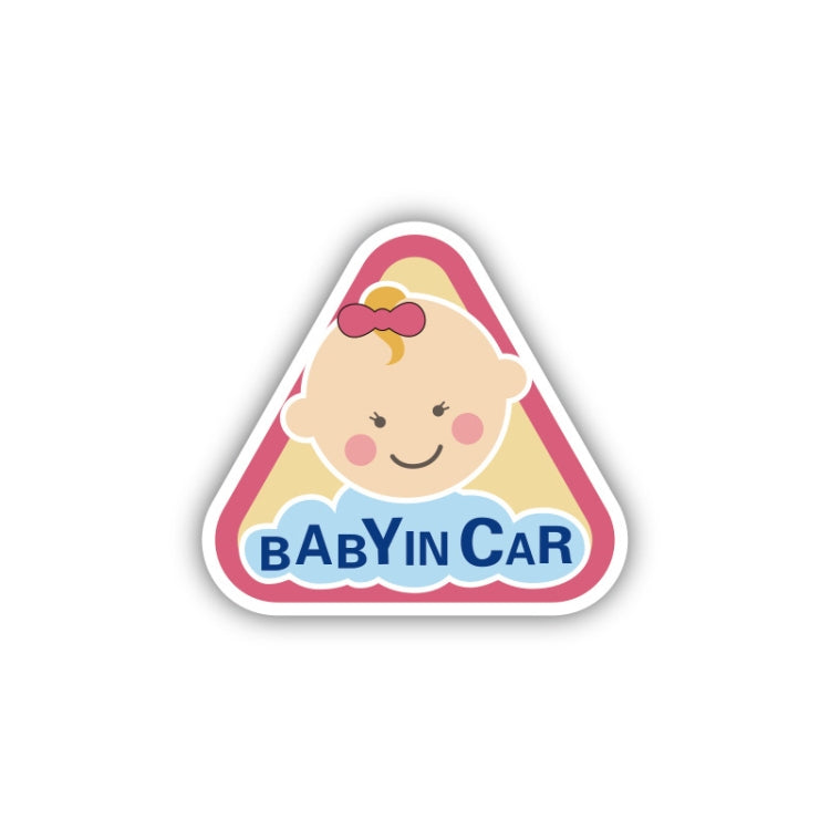 10 PCS There Is A Baby In The Car Stickers Warning Stickers Style: CT203 Baby P Girl Triangle Magnetic Stickers - Warning Sticker by buy2fix | Online Shopping UK | buy2fix