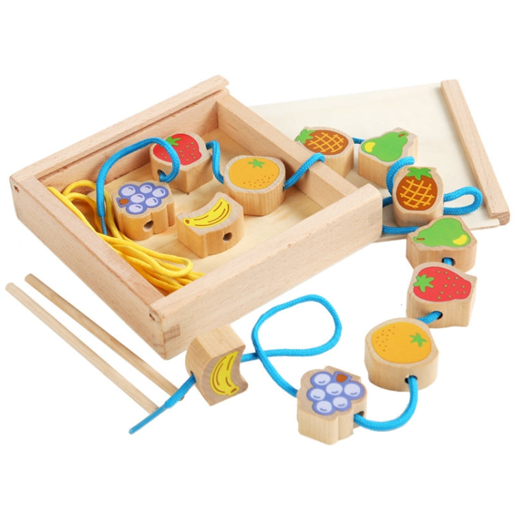 Monki Children Wooden Fruits Beads Building Blocks Wearing Rope Game Puzzle Toys - Early Education Toys by buy2fix | Online Shopping UK | buy2fix