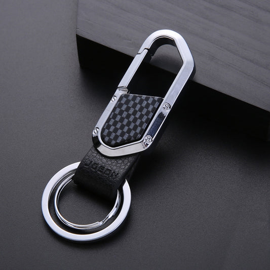 JOBON ZB-106A Business Men Metal Keychain Double Loop Car Pendant Keychain(Brown Chrome) - Key Rings by JOBON | Online Shopping UK | buy2fix