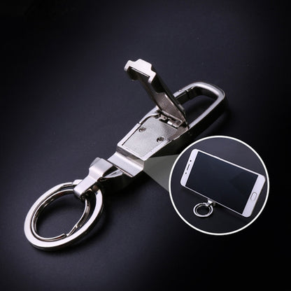 JOBON ZB-8780 Multi-Function Keychain Man Portable Mobile Phone Bracket Metal Waist Car Keychain(Black) - Key Rings by JOBON | Online Shopping UK | buy2fix