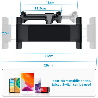 Car Seat Telescopic Bracket Car Rear Pillow Mobile Phone Bracket, Colour: 06 Upgrade Version Black - Car Holders by buy2fix | Online Shopping UK | buy2fix