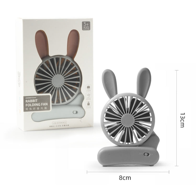 Cute Rabbit Foldable Fan USB Charging Color Matching Cartoon Portable Handheld Fan(Style 2) - Consumer Electronics by buy2fix | Online Shopping UK | buy2fix