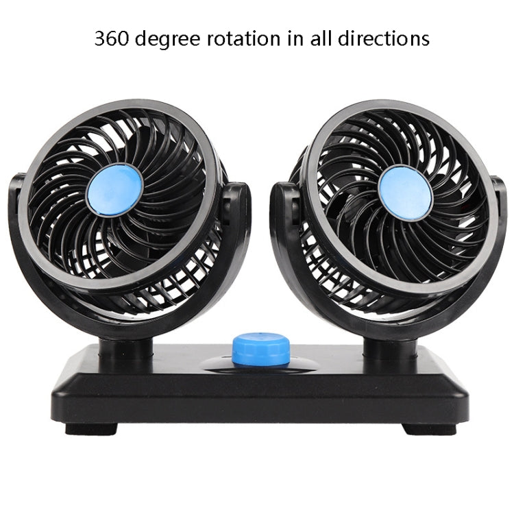 Car Fan Portable Mini Adjustable Car Double-Headed Electric Fan, Colour: Blue USB Universal - Heating & Fans by buy2fix | Online Shopping UK | buy2fix