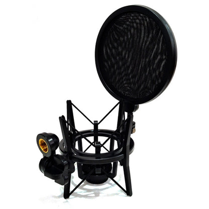 SH-101 Microphone Shockproof Bracket Condenser Microphone Blowout Cover Set(Black) - Consumer Electronics by buy2fix | Online Shopping UK | buy2fix