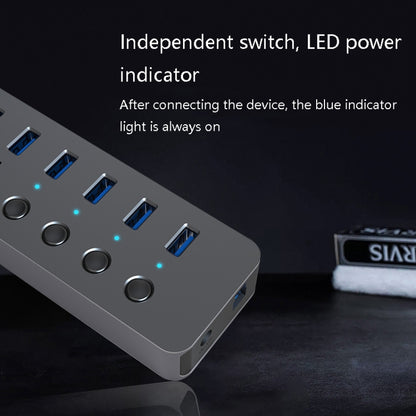 Blueendless USB Splitter Aluminum Alloy QC Fast Charge Expander, Number of interfaces: 10-port (12V4A Power) - USB HUB by Blueendless | Online Shopping UK | buy2fix