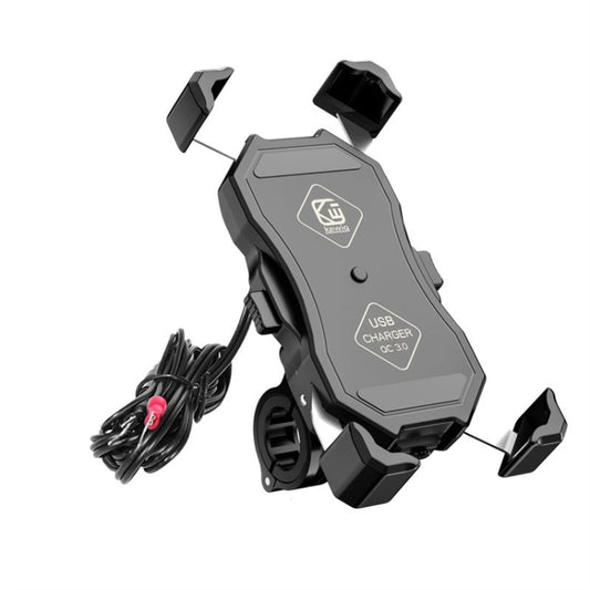 Kewig Motorcycle Outdoor Riding Four-Claw Fixed Mobile Phone Bracket QC3.0 Fast Charging Waterproof Holder(M11-B) - Holder by buy2fix | Online Shopping UK | buy2fix