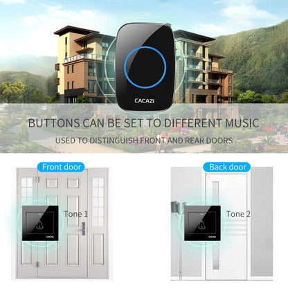 CACAZI H10 1 For 2 Home Wireless Music Doorbell without Battery, Plug:UK Plug(White) - Wireless Doorbell by CACAZI | Online Shopping UK | buy2fix