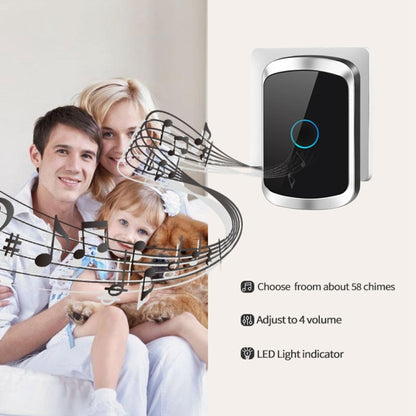 CACAZI A50 1 For 1 Wireless Music Doorbell without Battery, Plug:US Plug(White) - Wireless Doorbell by CACAZI | Online Shopping UK | buy2fix