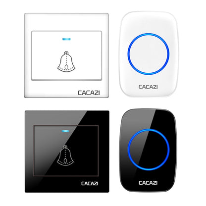 CACAZI H10 1 For 1 Wireless Smart Doorbell without Battery, Plug:UK Plug(Black) - Wireless Doorbell by CACAZI | Online Shopping UK | buy2fix