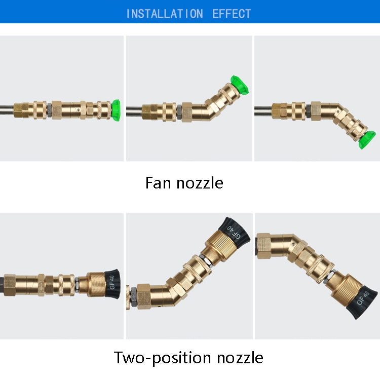 Car Wash Machine With High Pressure Air Conditioning Cleaning Nozzle 1/4 Copper Rotary Bending Joint 360 Degree Rotation Universal Fast Plug(1/4 Universal Corner Fast Plug) - In Car by buy2fix | Online Shopping UK | buy2fix