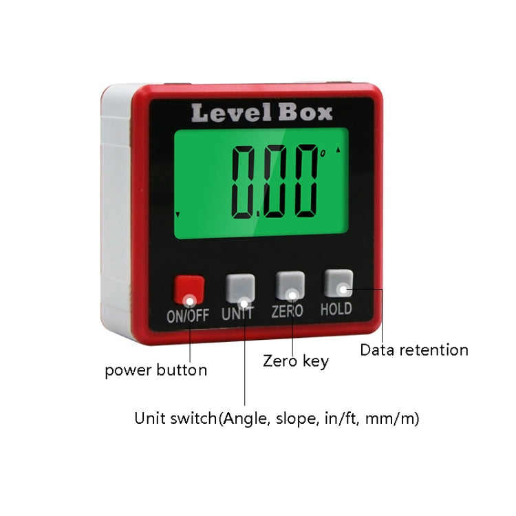 Precision Digital Inclinometer Electron Goniometers 4x90 Degree Magnetic Base Digital Protractor Angle Finder Bevel Box(Inclinationery) - Consumer Electronics by buy2fix | Online Shopping UK | buy2fix