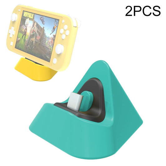 2 PCS DOBE TNS-19062 Host Charging Bottom Portable Triangle Game Console Charger For Switch / Lite(Blue Green) - Toys & Hobbies by DOBE | Online Shopping UK | buy2fix