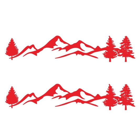 2 PCS D-791 Mountain Forest Car Sticker SUV Off-Road Vehicle Body Sticker Rear Windshield Car Sticker (Red) - In Car by buy2fix | Online Shopping UK | buy2fix