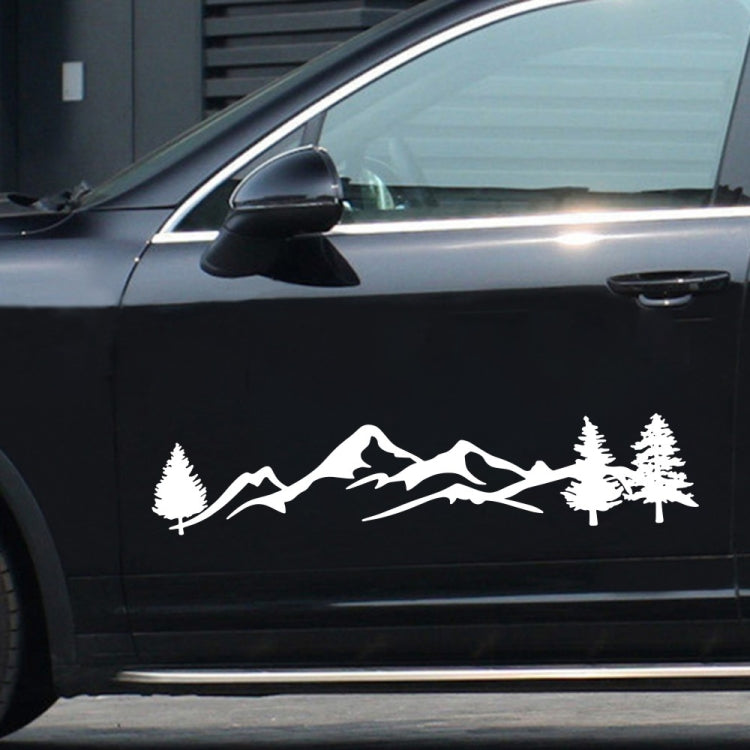 2 PCS D-791 Mountain Forest Car Sticker SUV Off-Road Vehicle Body Sticker Rear Windshield Car Sticker (White) - In Car by buy2fix | Online Shopping UK | buy2fix