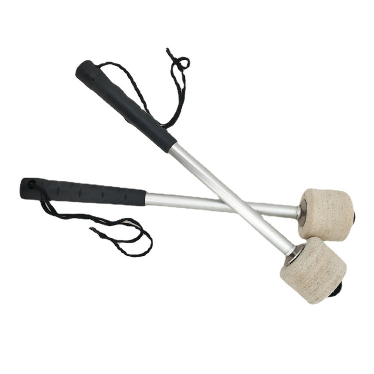 Percussion Accessories Wool Felt Stainless Steel Non-Slip Drumsticks Practice Playing Kick Drum Hammers - Percussion Instruments by buy2fix | Online Shopping UK | buy2fix