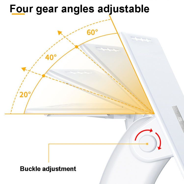 Oatsbasf 03363 Laptop Heightening Bracket Multifunctional Portable Foldable Desktop Stand(White) - Laptop Stand by Oatsbasf | Online Shopping UK | buy2fix