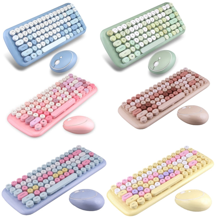 MOFii Candy Punk Keycap Mixed Color Wireless Keyboard and Mouse Set(Elegant Blue) - Wireless Keyboard by MOFii | Online Shopping UK | buy2fix