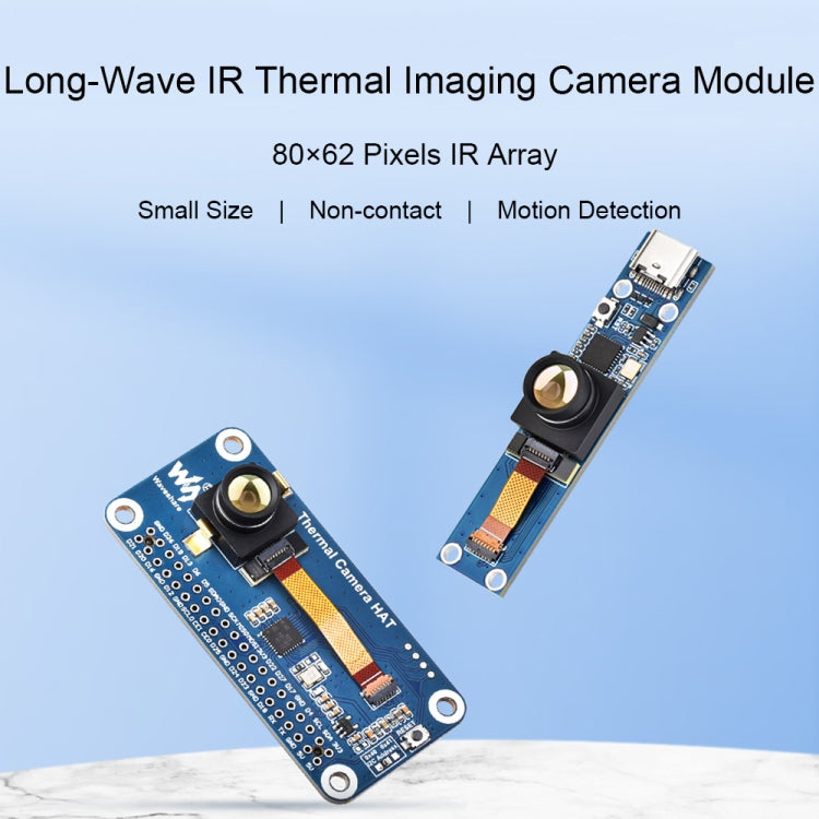 Waveshare Long-Wave IR Thermal Imaging Camera Module, 80×62 Pixels, 45°FOV(Type-C Port) - Module by Waveshare | Online Shopping UK | buy2fix