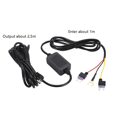 H516 Recording Step-down Line Shrinkage Video Car Charger Line Parking Monitoring Three-Core Power Cord, Model: Without Fuse(Mini Left Elbow) - In Car by buy2fix | Online Shopping UK | buy2fix