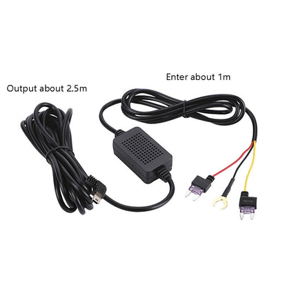 H516 Recording Step-down Line Shrinkage Video Car Charger Line Parking Monitoring Three-Core Power Cord, Model: Without Fuse(Micro Right Elbow) - In Car by buy2fix | Online Shopping UK | buy2fix