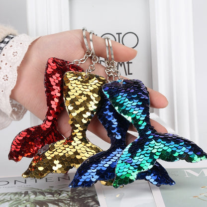 10 PCS Reflective Mermaid Keychain Sequins Mermaid Tail Accessories Car Luggage Pendant(Royal Blue 5) - In Car by buy2fix | Online Shopping UK | buy2fix