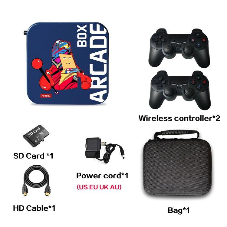 Arcade Box 64G Wireless Video Game Machine Box 4K HD Display For PS1/PSP/N64/DC, AU Plug - Pocket Console by buy2fix | Online Shopping UK | buy2fix