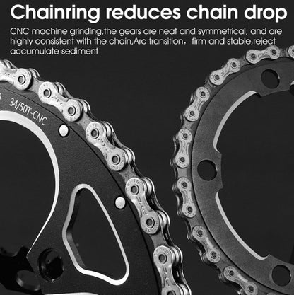 WEST BIKING 34T-50T Road Bike Racing Folding Chainwheel(Black) - Outdoor & Sports by WEST BIKING | Online Shopping UK | buy2fix