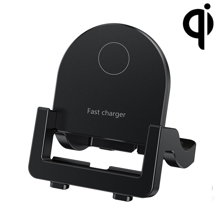 KH-18 15W Vertical Wireless Fast Charger with Phone Holder(Black) - Wireless Charger by buy2fix | Online Shopping UK | buy2fix