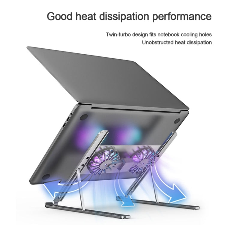 BONERUY P11F Notebook Cooling Bracket Fan Aluminum Alloy Radiator, Colour: Silver - Computer & Networking by BONERUY | Online Shopping UK | buy2fix