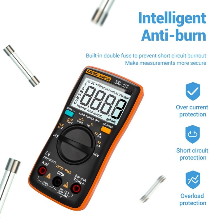 ANENG AN8009 NVC Digital Display Multimeter, Specification: Standard(Orange) - Consumer Electronics by ANENG | Online Shopping UK | buy2fix