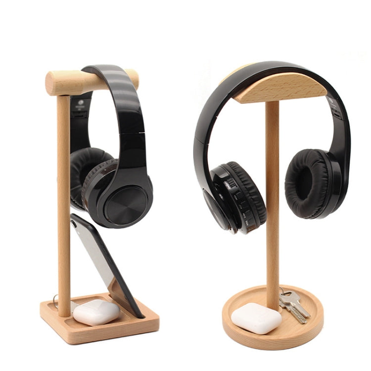 AM-EJZJ001 Desktop Solid Wood Headset Display Stand, Style: C - Apple Accessories by buy2fix | Online Shopping UK | buy2fix