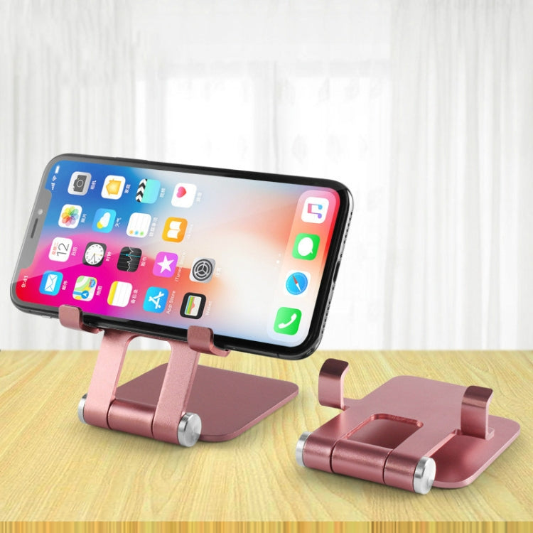 MT510 Universal Metal Folding Stand For Mobile Phone And Tablet(Rose Gold) - Desktop Holder by buy2fix | Online Shopping UK | buy2fix