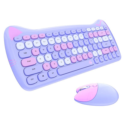 MOFii 2.4GHz 84 Keys Wireless Keyboard and Mouse Set(Purple) - Wireless Keyboard by Mofii | Online Shopping UK | buy2fix