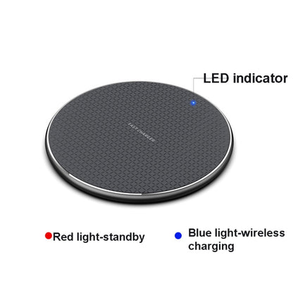 Q25 15W Plaid Pattern Desktop Metal Round Wireless Charger(White) - Apple Accessories by buy2fix | Online Shopping UK | buy2fix