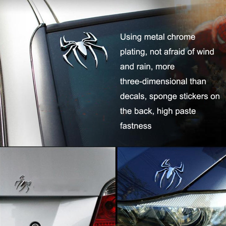 10 PCS Metal Three-Dimensional Spider Car Sticker, Color Random Delivery - In Car by buy2fix | Online Shopping UK | buy2fix