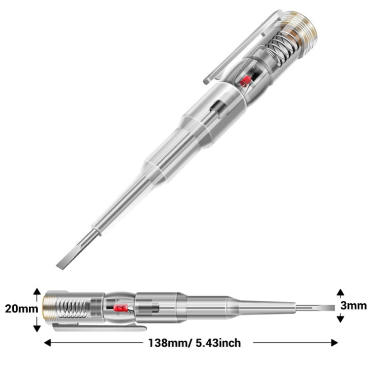 ANENG 3 PCS Multi-Function Induction High-Brightness Transparent Test Pen Screwdriver(B09) - Voltage Detector by ANENG | Online Shopping UK | buy2fix