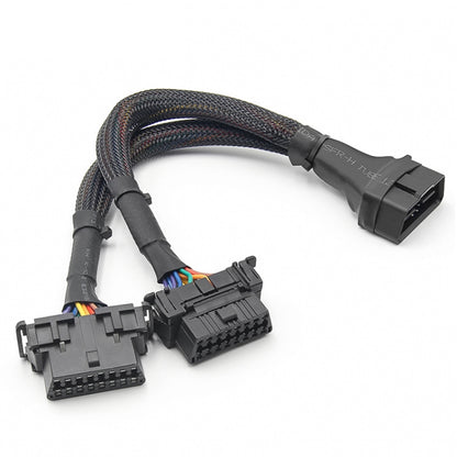 2 In 1 16PIN Car OBD Elbow Extension Cable Converted Cable - In Car by buy2fix | Online Shopping UK | buy2fix