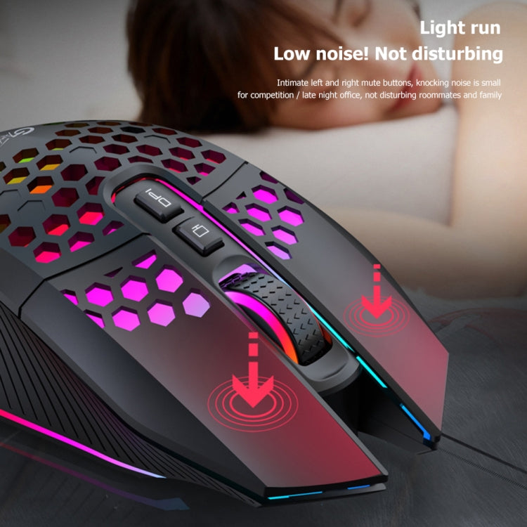 FMOUSE  X801 8 Keys 1600DPI Hollow Luminous Gaming  Office Mouse,Style: White Wired - Wireless Mice by FMOUSE | Online Shopping UK | buy2fix