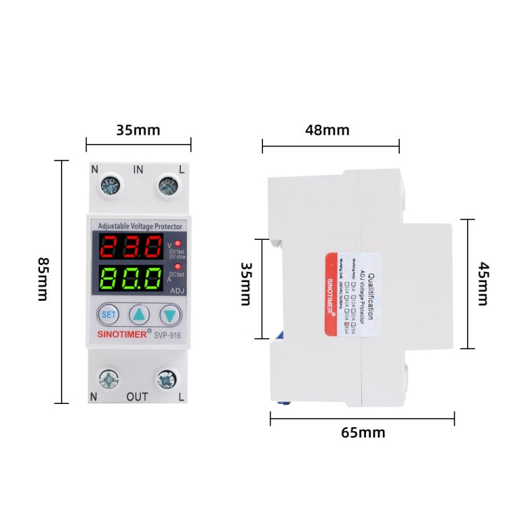 SINOTIMER SVP-916 Adjustable Self-resetting Over-voltage Under-voltage Protector, Current: 40A - Other Tester Tool by SINOTIMER | Online Shopping UK | buy2fix