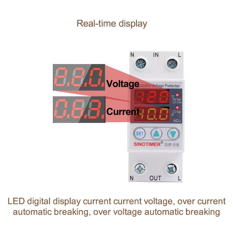 SINOTIMER SVP-916 Adjustable Self-resetting Over-voltage Under-voltage Protector, Current: 80A - Consumer Electronics by SINOTIMER | Online Shopping UK | buy2fix