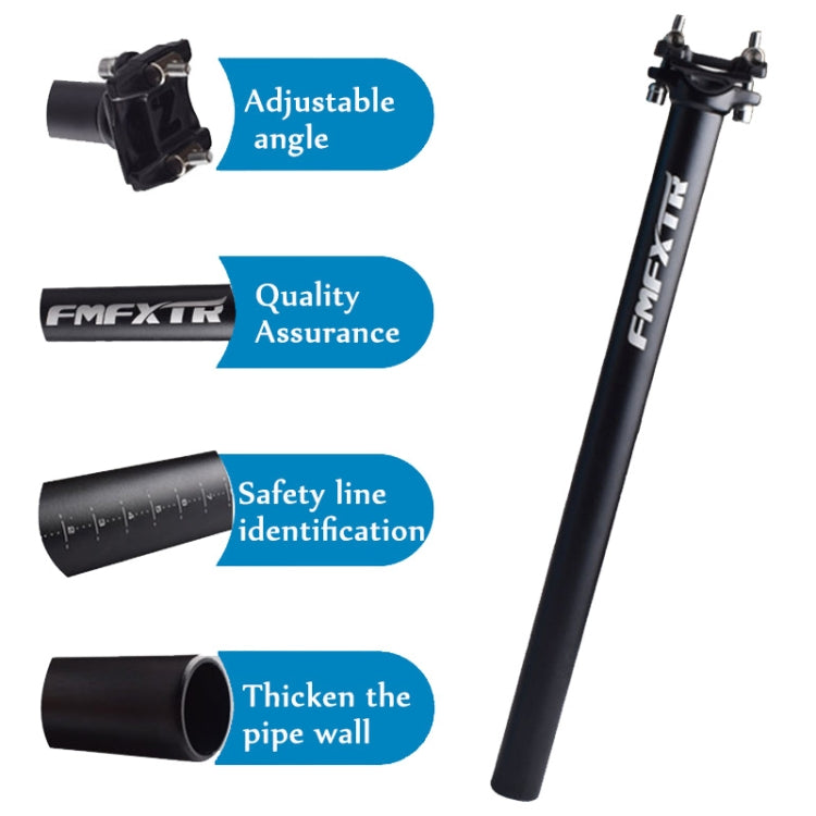 FMFXTR Bicycle Extended Saddle Seat Tube Double Nail Straight Tube, Specification: 27.2mm(Black) - Outdoor & Sports by FMFXTR | Online Shopping UK | buy2fix
