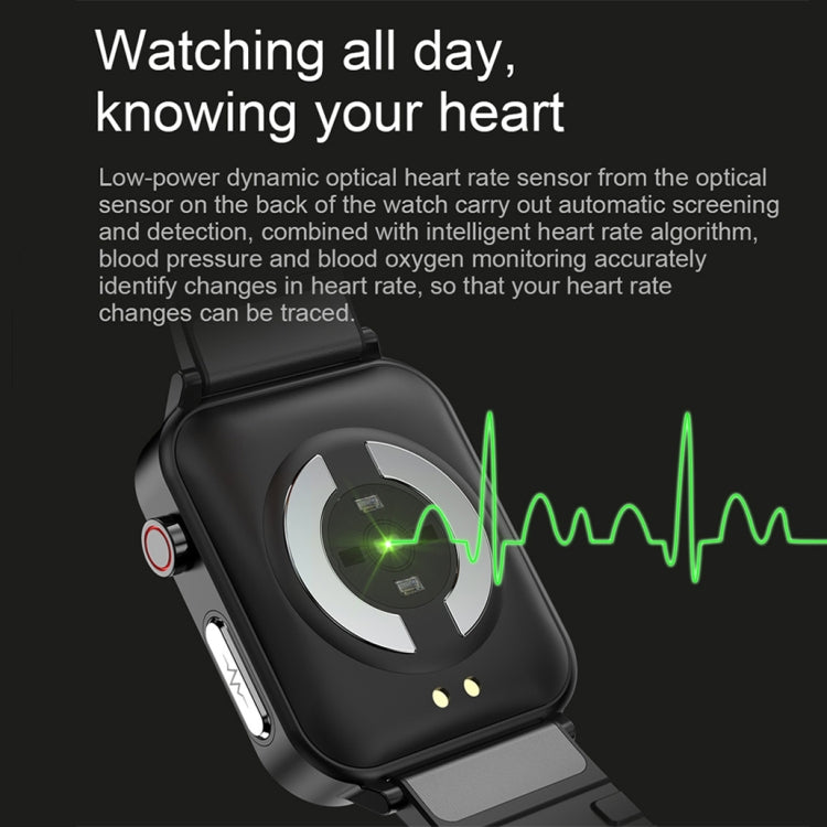 LOANIY E86 1.7 Inch Heart Rate Monitoring Smart Bluetooth Watch, Color: Black - Smart Watches by LOANIY | Online Shopping UK | buy2fix