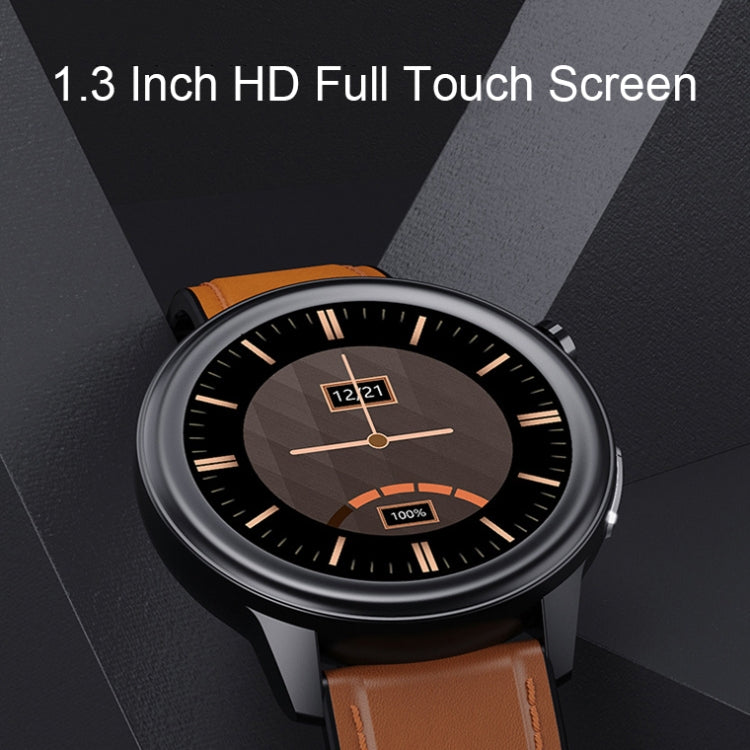 LOANIY E80 1.3 Inch Heart Rate Detection Smart Watch, Color: Black Leather - Smart Watches by LOANIY | Online Shopping UK | buy2fix