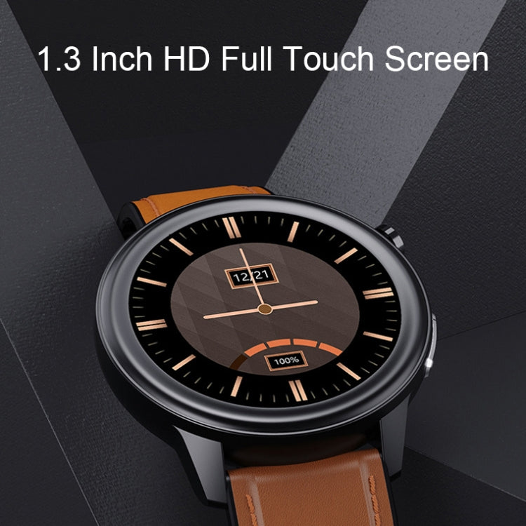 LOANIY E80 1.3 Inch Heart Rate Detection Smart Watch, Color: Brown Leather - Smart Wear by LOANIY | Online Shopping UK | buy2fix
